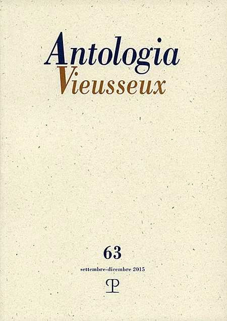 Antologia Vieusseux N. 63, settembre-dicembre 2015