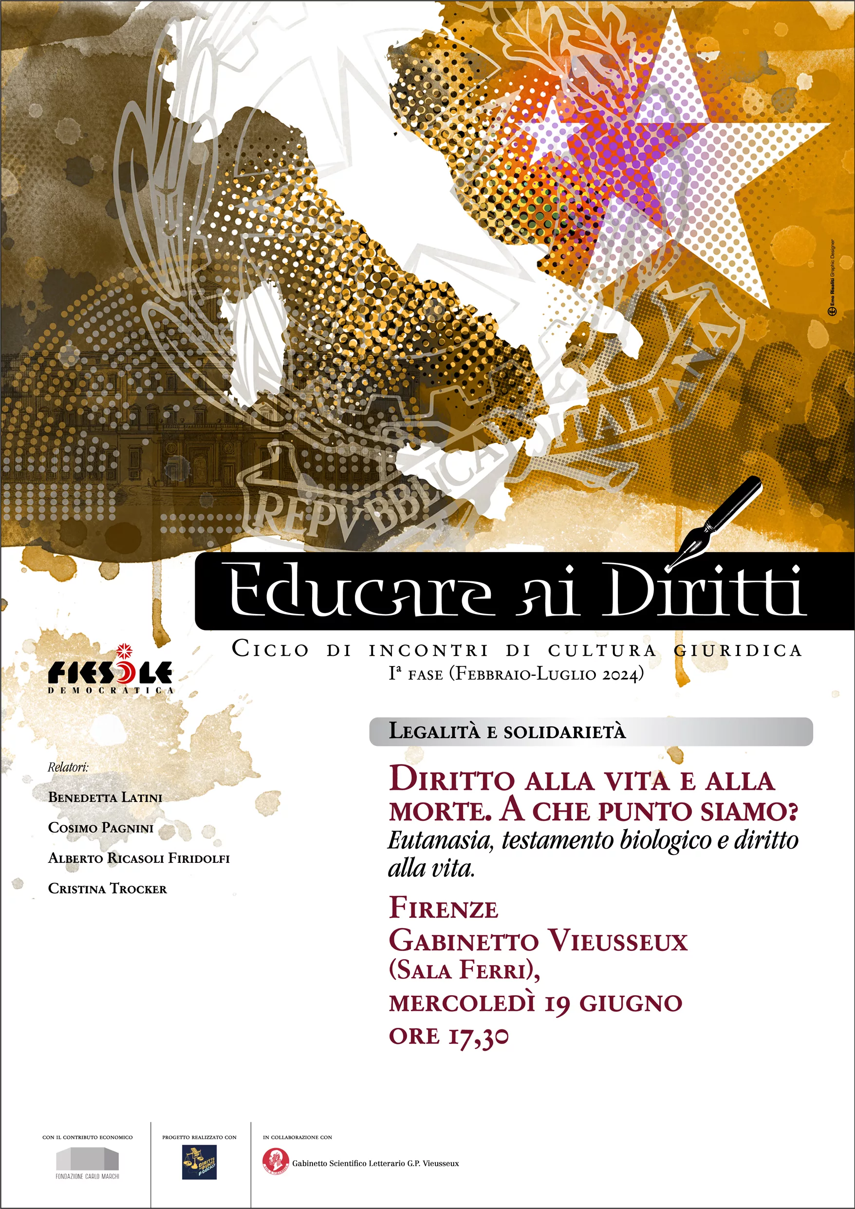 Locandina ciclo di incontri "educare ai diritti"