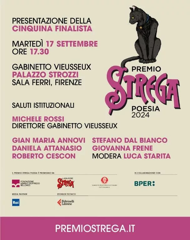 locandina premio strega poesia 2024, presentazione cinquina finalista